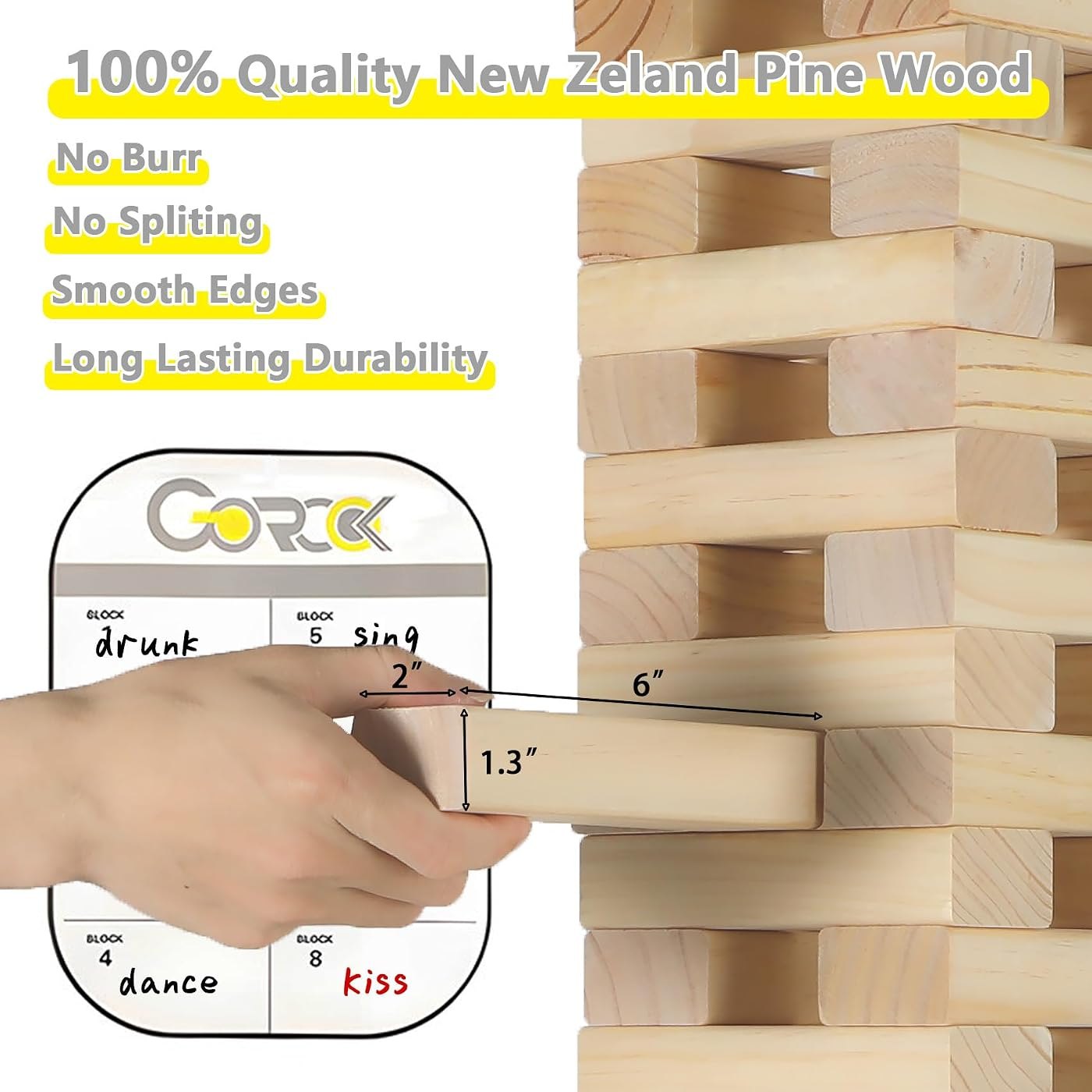 57-Piece Giant Tumbling Tower, stacks past 4.2 ft — view 4