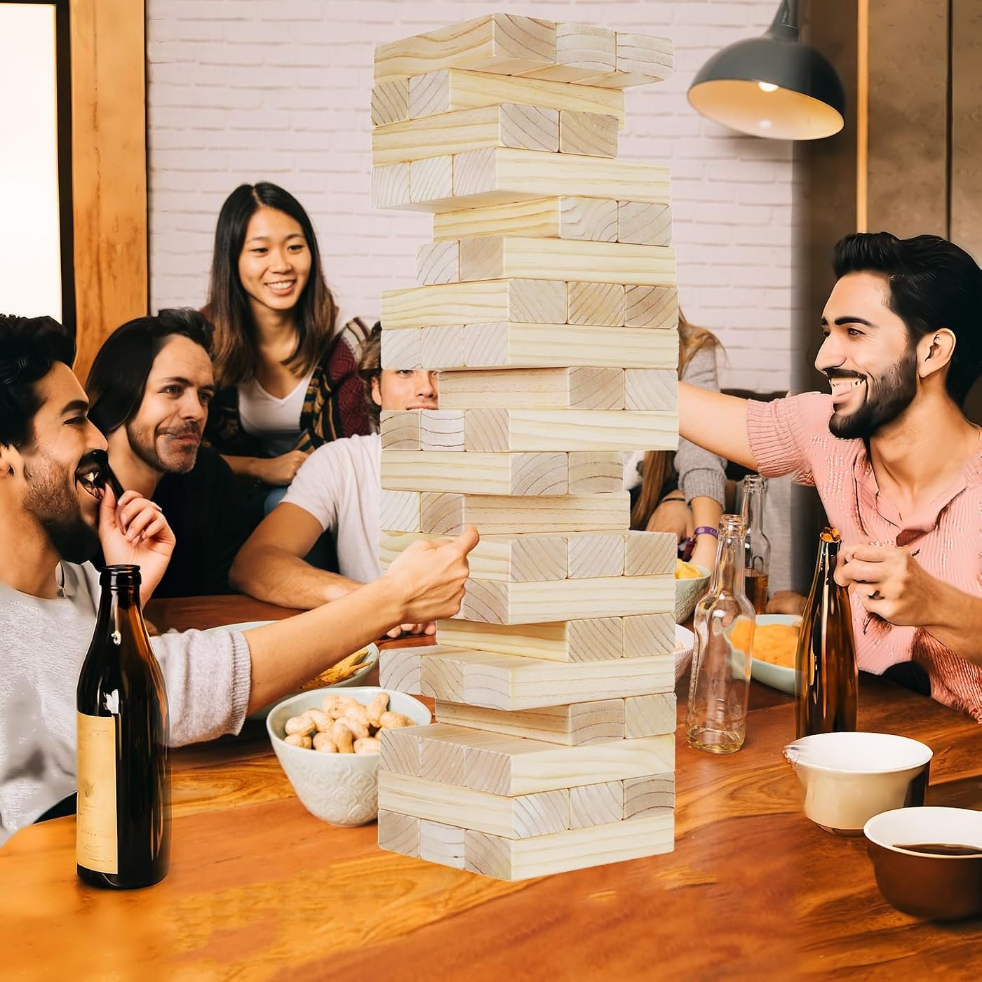 Jumbo 60-Piece Tumble Tower, 7.15-inch blocks, stacks past 5 ft — view 6
